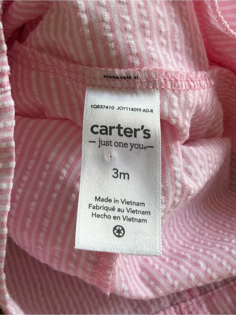 Carter's Light Pink Striped Baby Dress